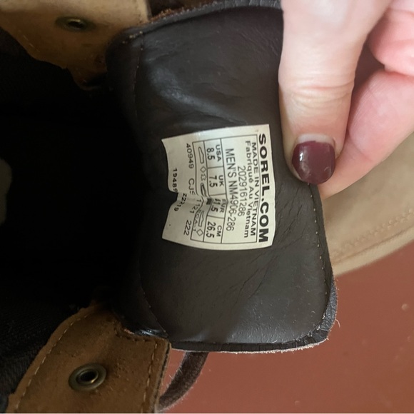 Men’s camel brown Sorel Ankeny II mid waterproof boots size 8.5. - Picture 5 of 5